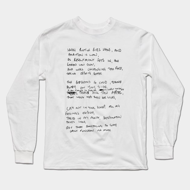 Love Will Tear Us Apart Lyrics Long Sleeve T-Shirt by unknown_pleasures